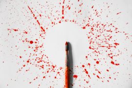 splashed red paint